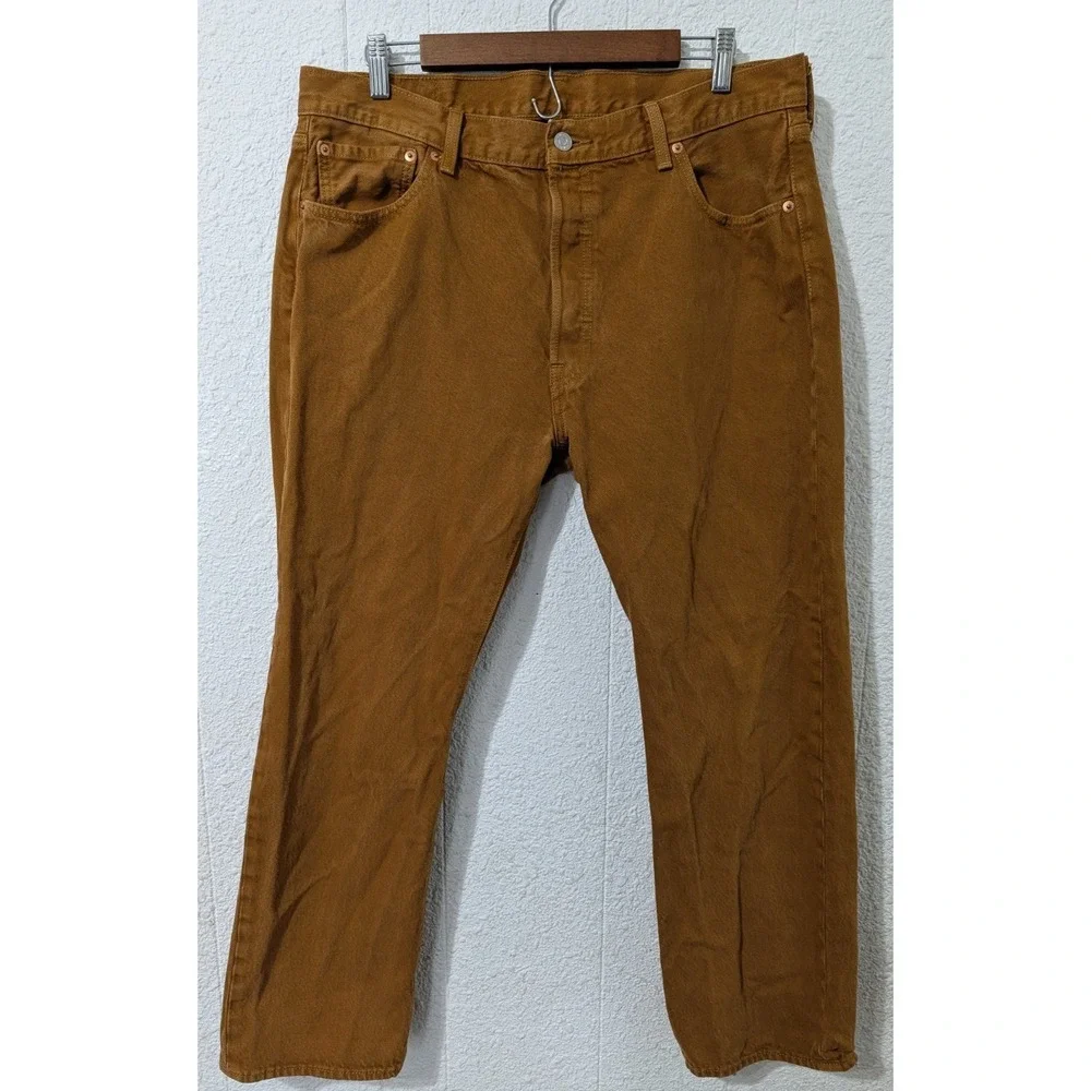 Levi's 501 Mens Denim Jeans Size 36x29 Button Fly Straight‎ Leg Khaki